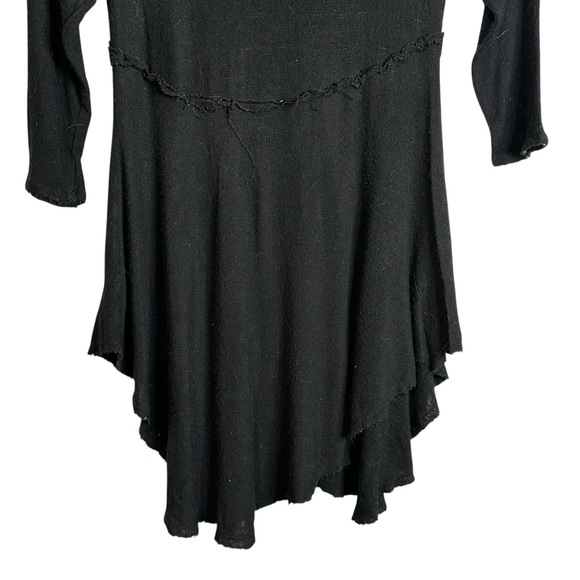 Free People Intimately Weekend Layering Top Black Gray Combo Burnout S Raw Edge - Picture 8 of 11